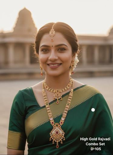High gold rajvadi combo set D 105 Low price imitation jewellery in Delhi